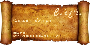 Caspari Áron névjegykártya